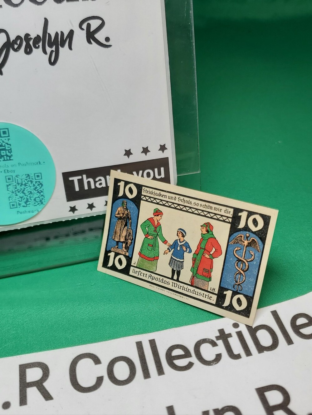 Apolda 1921 "Knitted Fashion" 10 Pfennig Notgeld Banknote